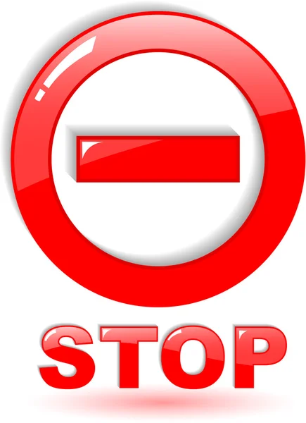 The red vector stop symbol on white — Stock Vector