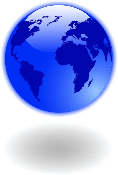 Vector mavi Dünya Haritası ve Küre — Stok Vektör