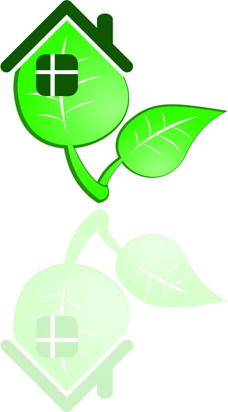 Beyaz üzerinde yeşil yaprak vektörü — Stok Vektör