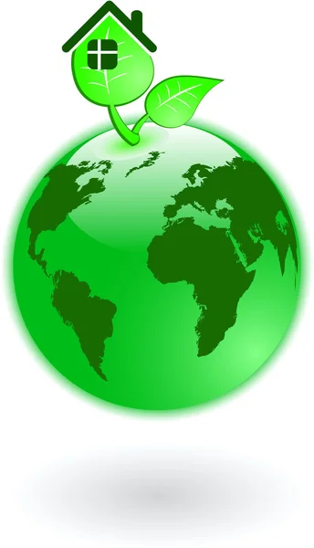 The vector green world globe — Stock Vector