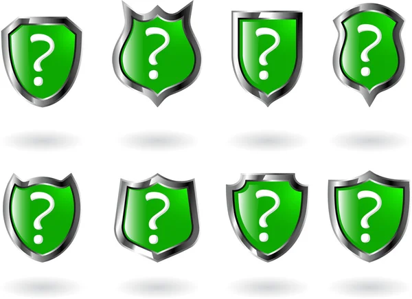 El conjunto vector escudo verde — Vector de stock