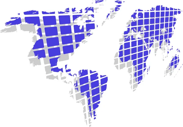 El vector verde mapa del mundo y el globo — Vector de stock