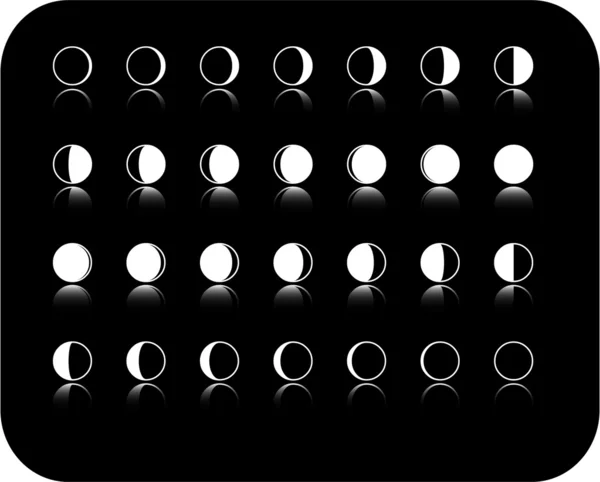 Набір векторних піктограм фази Місяця Стоковий вектор