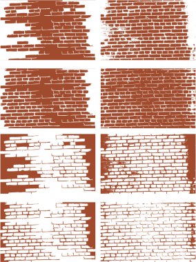 the vector brick wall set clipart