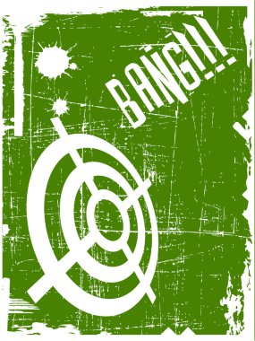 the abstract vector target on grunge background clipart