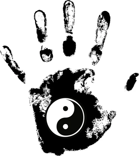 Διάνυσμα χέρι εκτύπωση με σύμβολο dao — Διανυσματικό Αρχείο