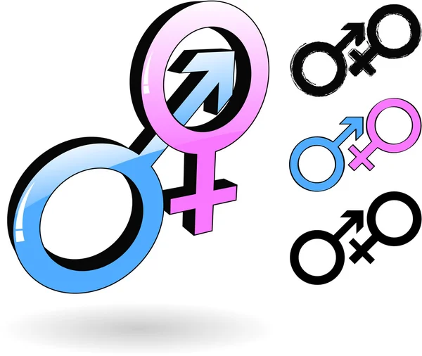 Vektoru symbol mužské a ženské — Stockový vektor
