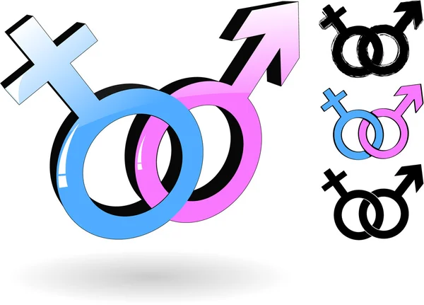 Symbolet for mannlige og kvinnelige smittebærere – stockvektor