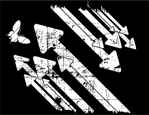 Der schwarz-weiße Vektor Retro Grunge Hintergrund — Stockvektor