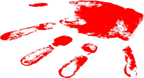 La impresión de la mano vector rojo — Archivo Imágenes Vectoriales