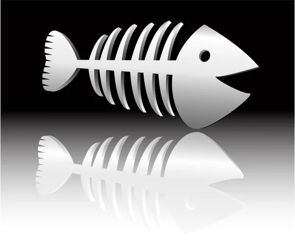 抽象的なベクトルの魚の骨格 — ストックベクタ