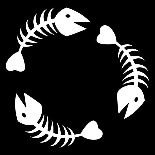 抽象的な魚スケルトンのベクトルの背景 — ストックベクタ