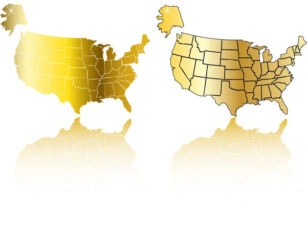 Векторний набір карти золота США — стоковий вектор