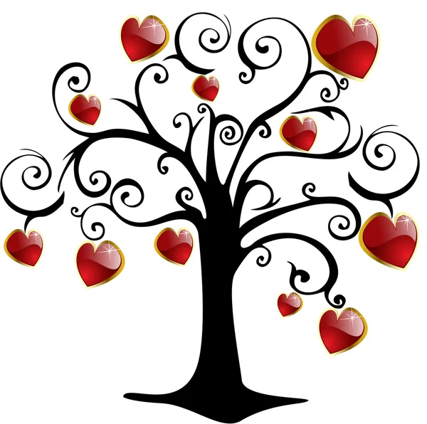 The vector valentines day tree — Stock Vector