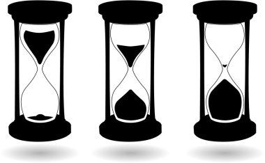 The black and white hourglass clipart