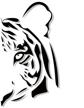 abstract tiger head clipart