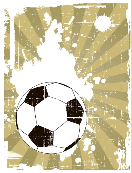 El fondo grunge con pelota de fútbol — Foto de Stock
