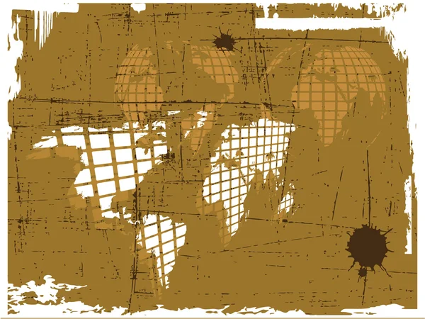 The retro grunge world map — Stockfoto