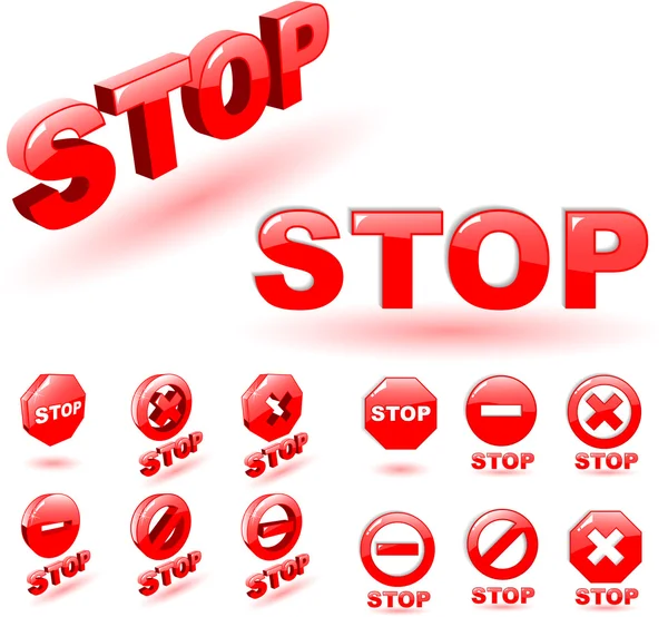 Das rote Stoppsymbol auf weiß — Stockfoto