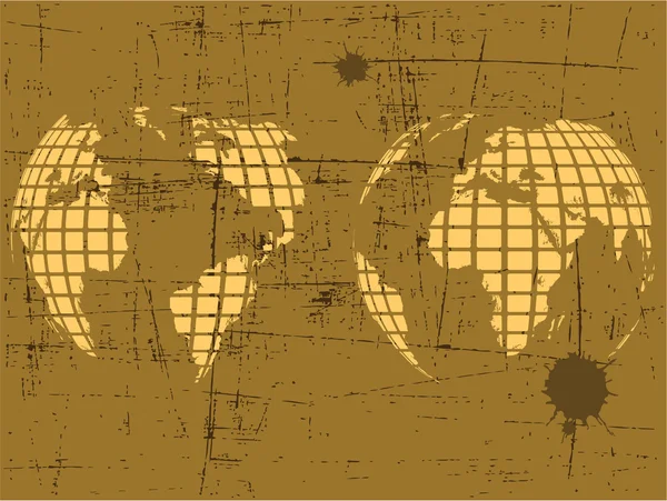Ретро-гравюра на карте мира — стоковое фото