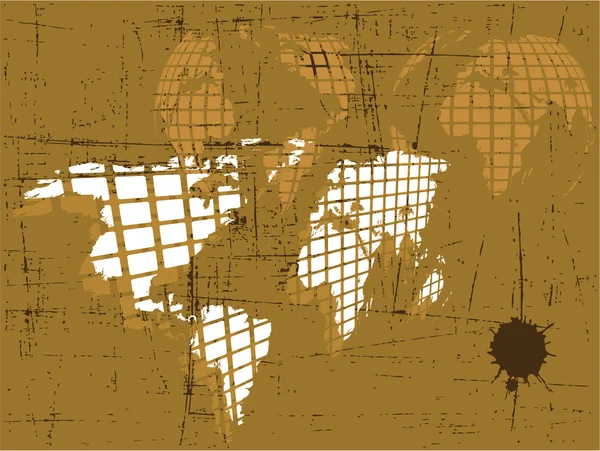 La carte du monde rétro grunge — Photo