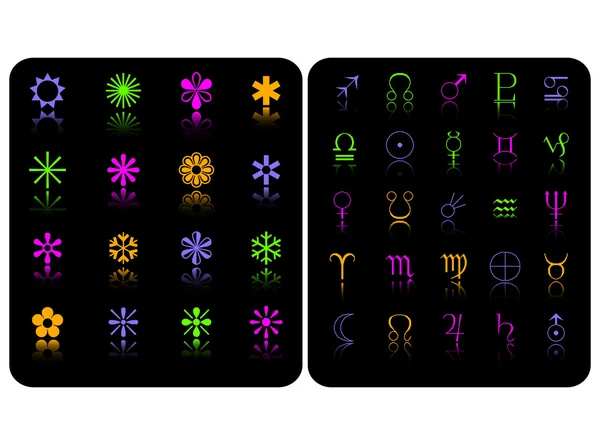 O conjunto de símbolos de cor — Fotografia de Stock