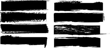 vector black banners set clipart