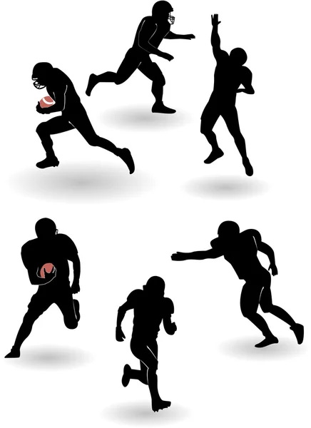 The vector american football silhouettes set — Stock Vector