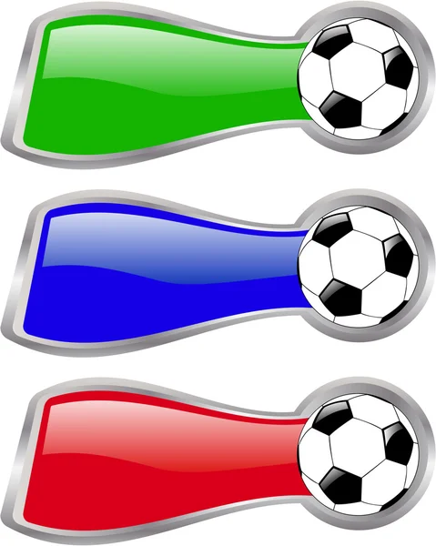 Il set di banner di calcio a colori vettoriale — Vettoriale Stock