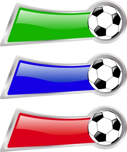 El vector de color banner de fútbol conjunto — Vector de stock