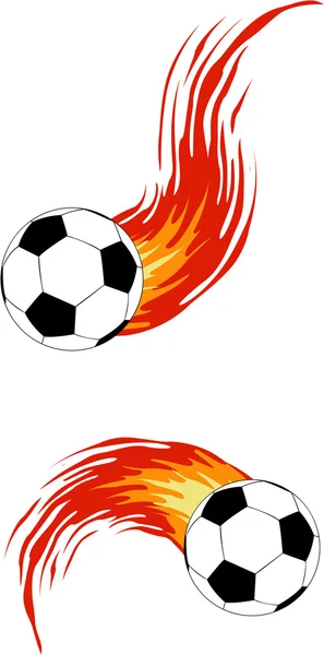La boule vectorielle soocer avec feu — Image vectorielle