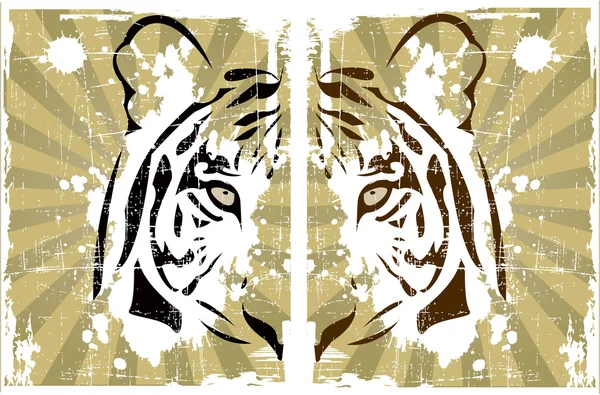 La tête de tigre abstraite vectorielle — Image vectorielle