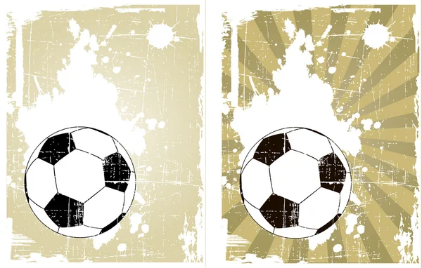 Le fond vectoriel grunge avec ballon de football — Image vectorielle