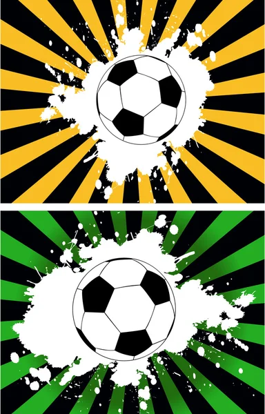 The vector grunge background with soccer ball — Stock Vector