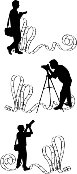 Vektör fotoğrafçı siluet — Stok Vektör