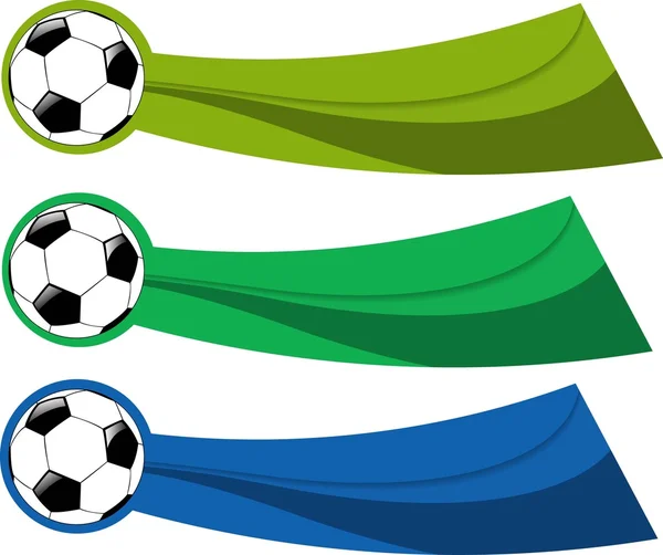The vector color soccer banner set — Stock Vector