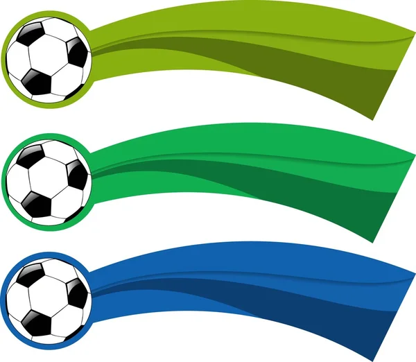 O conjunto de bandeira de futebol de cor vetorial —  Vetores de Stock
