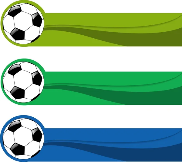 The vector color soccer banner set — Stock Vector