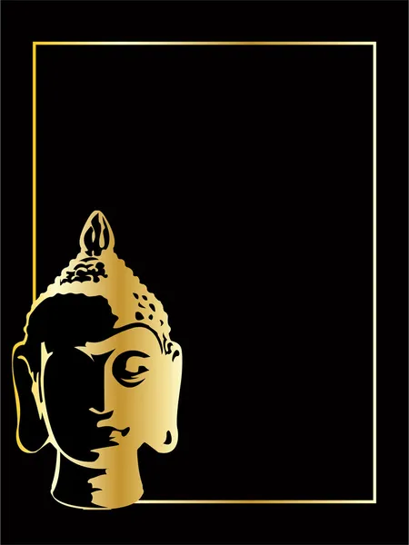 El vector de oro buddha sobre fondo negro — Vector de stock