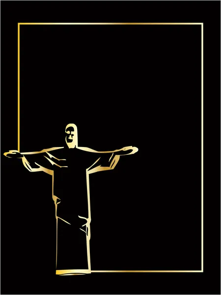 He vector iesus Christ ist rio de janeiro statue silhouette — стоковый вектор