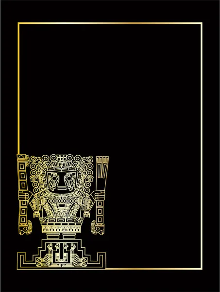 Золотой вектор майя и символы племени инка — стоковый вектор