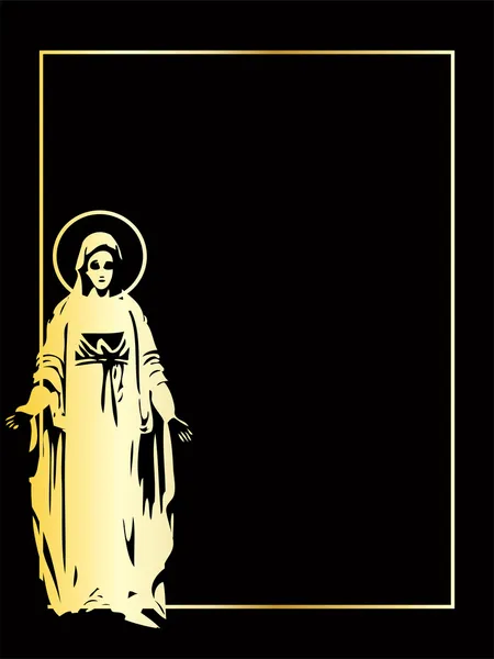 La statue de la Vierge Marie vecteur d'or — Image vectorielle