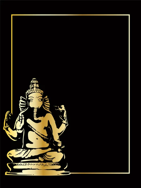 La statue de ganesha vecteur d'or — Image vectorielle