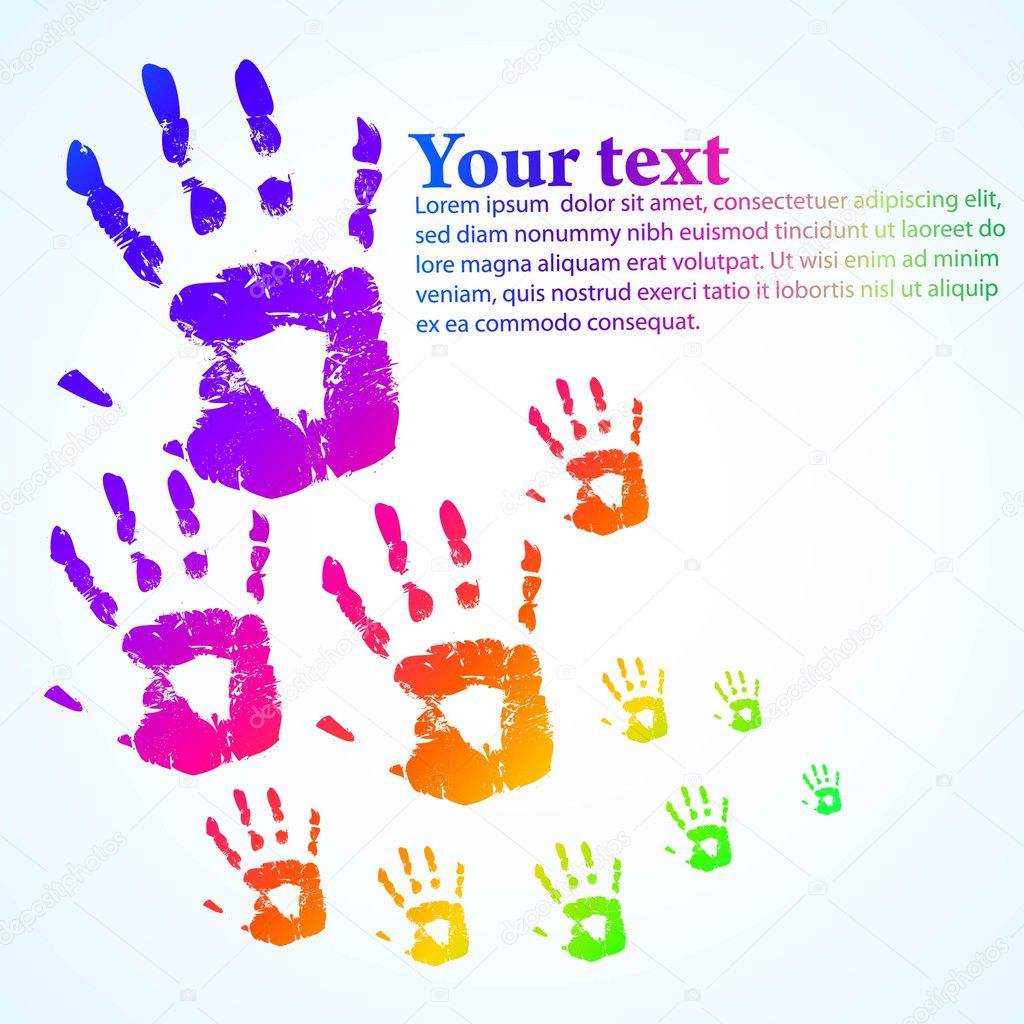 the vector hand print abstract color background eps 10