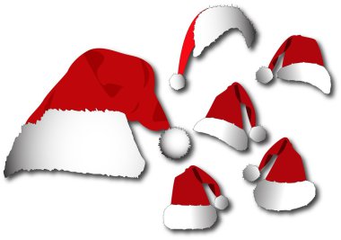 the vector red santa hat set clipart