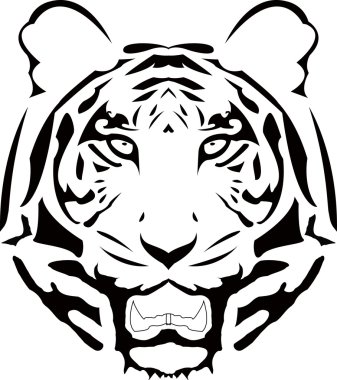 the vector abstract tiger head clipart