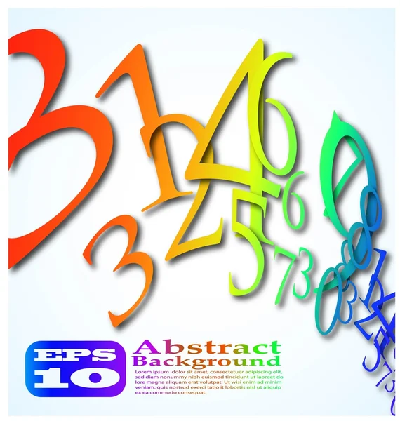 The abstract color number background eps 10 — Stock Vector