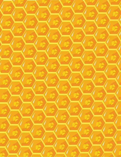 The vector orange and yellow honeycomb ornament — Stock Vector