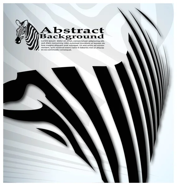 Vector zebra abstract background with text — Stock Vector