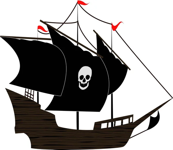 Vektor pirat segelbåt — Stock vektor